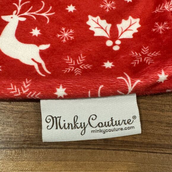 Minky Couture Plush Christmas Reindeer Themed Holiday Print Standard Pillowcase - Picture 6 of 6